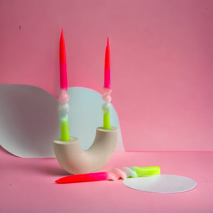 Kerze Dip Dye Swirl * Lollipop Flowers