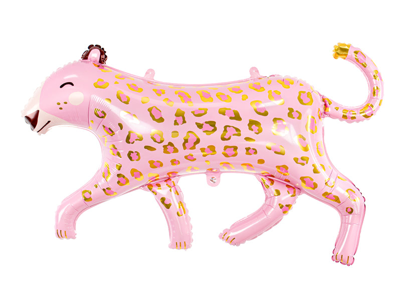 Rosa Folienballon Leopard mit goldenen Details von PartyDeco