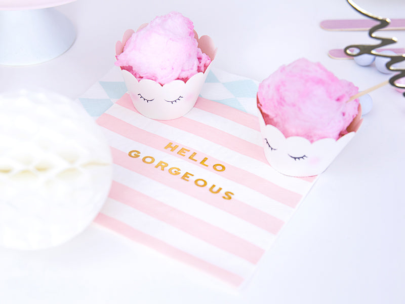 Hello Gorgeous Servietten als Dekoration für Candy Bar, Cupcakes und Geburtstagsfeier
