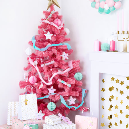 Schimmernde Mini Stern Piñata als Weihnachtsdekoration oder kleine Geschenkidee am Weihnachtsbaum
