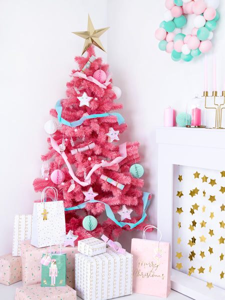 Schimmernde Mini Stern Piñata als Weihnachtsdekoration oder kleine Geschenkidee am Weihnachtsbaum