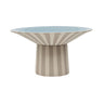 OYOY Toppu Schale High – hohe gestreifte Keramikschale in Beige und Weiß, modernes Centerpiece im skandinavischen Design
