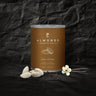 pstash_almond_cinnamonvanilla_03.jpg: Produktbild Dose Almonds Cinnamon Vanilla mit Mandeln daneben
