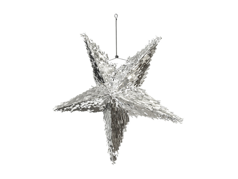 Silberne Stern Piñata von PartyDeco zum Befüllen mit Geschenken, Gutscheinen, Süßigkeiten oder Konfetti