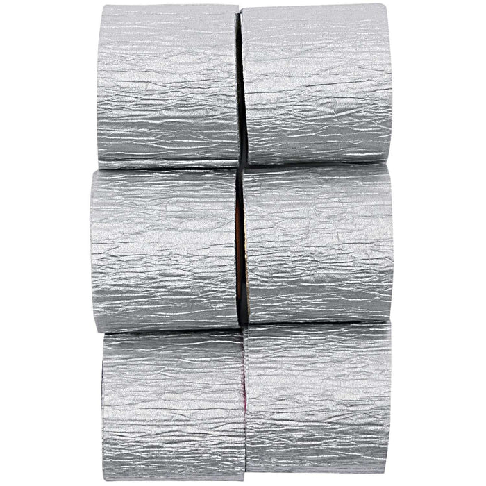 Kreppbänder Silber – 6 Rollen à 10 m